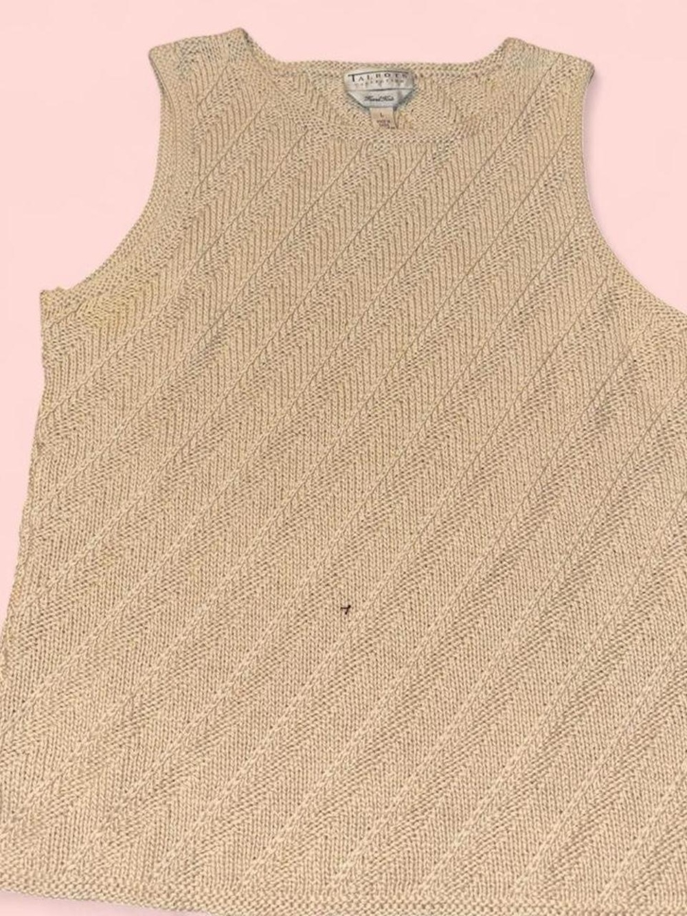 Talbots Beige Knit Sleeveless Tank Top